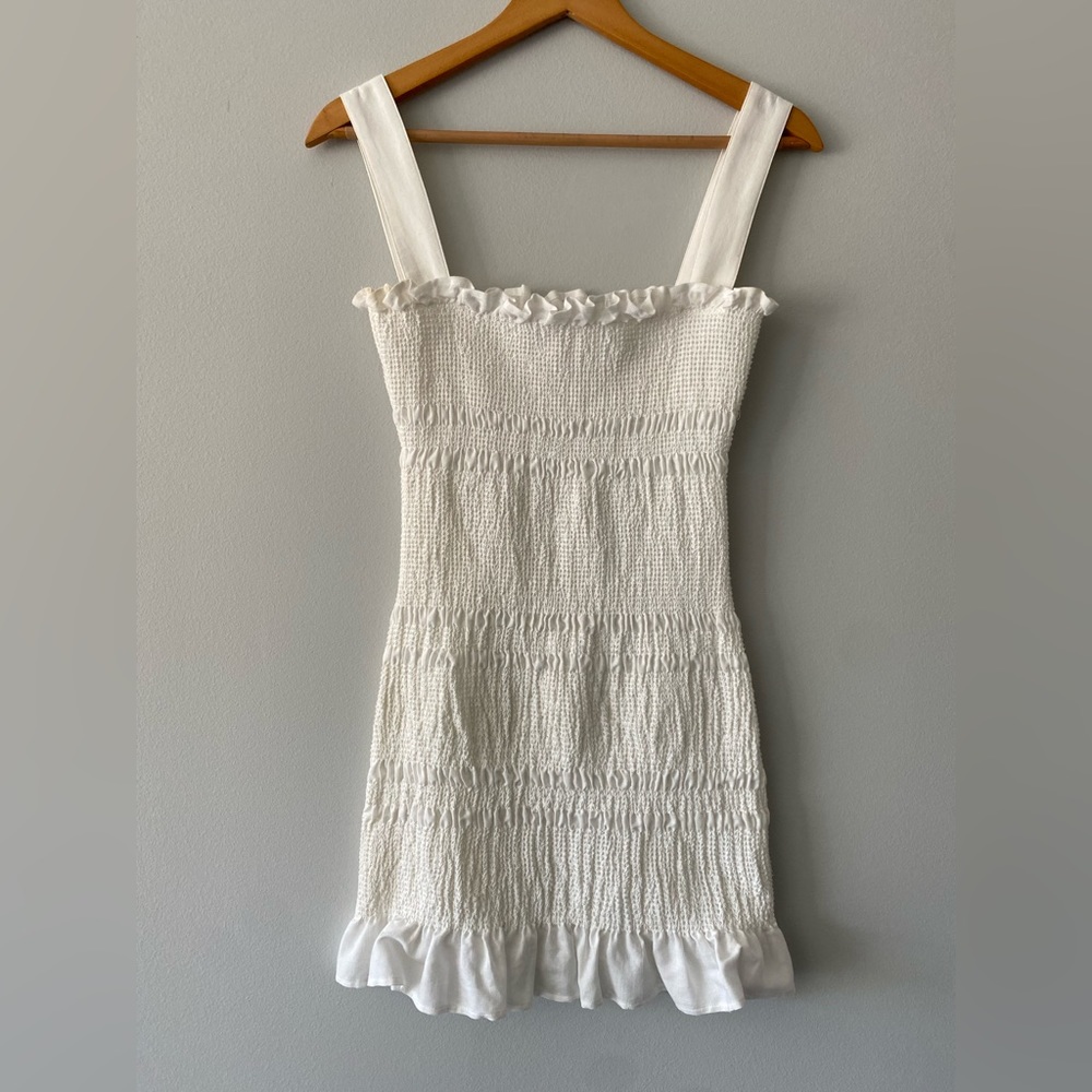 Capulet white linen mini dress